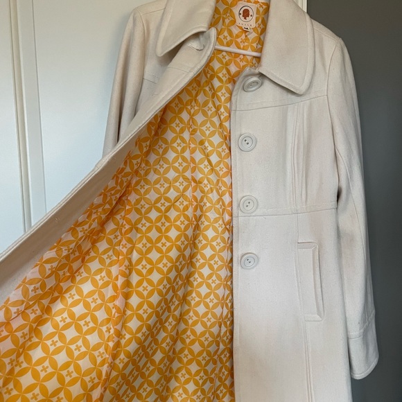 Anthropology Tulle cream fitted pea coat - Picture 2 of 3